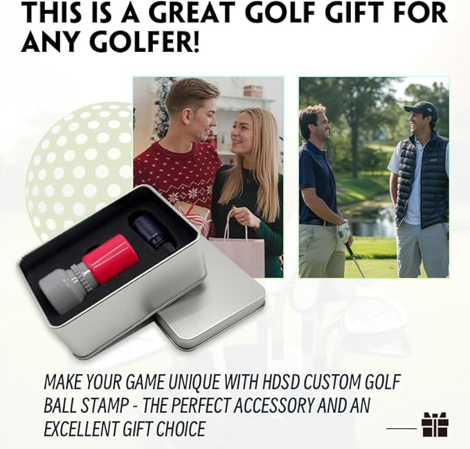 HDSD Custom Golf Ball Markers - Personalized Long Lasting, Includes Ink Bottle - 0.6in, 0.8in - Stand Out on The Course with Unique Markings - Golf Accessories Gift