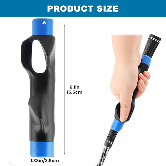 Pro Golf Grip Trainer & Swing Aid - Right-Handed Golf Club Training Equipment for Shot Accuracy, Consistency & Swing Trajectory, Fits All Golfers from Beginners to Advanced, Usable at Home & Practice Range