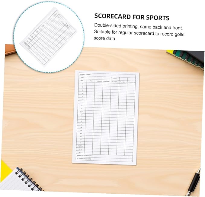 BESPORTBLE 40pcs Scorekeeper Accessory Pocket Score Scorecard Coated Outdoor Scorecards Competition Keeper, Notebook and Card Stats Paper Club Accessories Notebook, Golfs Disc Scorebook
