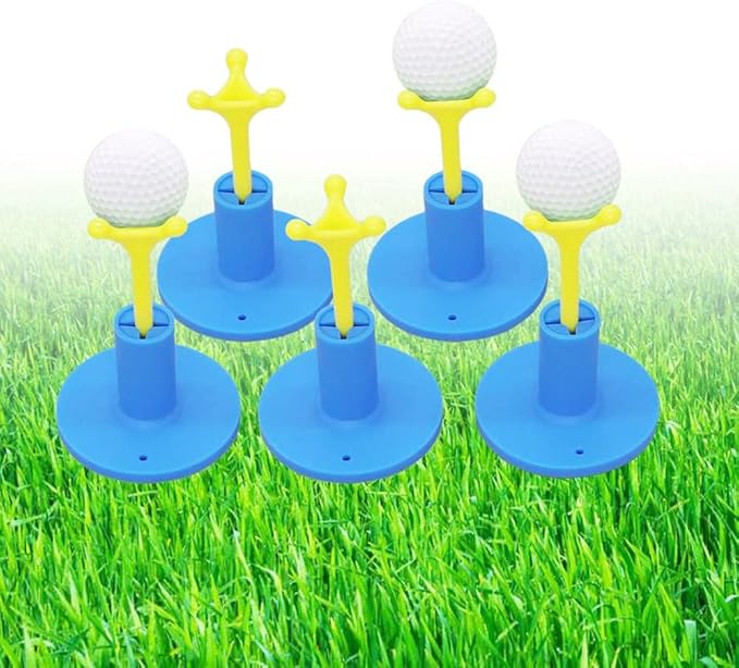 Golf Rubber Tee Holder Set for Golf Driving Range Tee Practice Tool Pack of 5