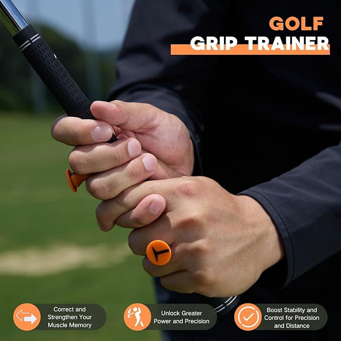 Pro Golf Grip Trainer - 3° Rotation Control Golf Swing Training Aid | PGA-Validated Golf Training Aid for Posture Correction | Ergonomic Swing Grip Pad with Pressure Sensors