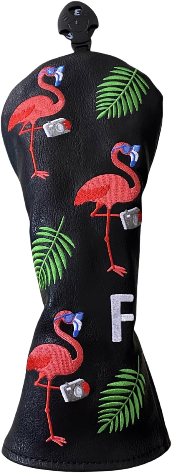 Flamingo Golf Club Headcover 3 Wood Head Cover Golf Premium（PU Leather Driver Fairway Wood Hybrid Head Cover Fits for All Brand