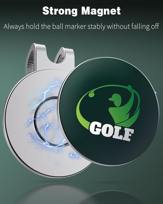 GreenHaven Golf Hat Clips Magnetic Golf Ball Marker Holders for Golf Hats Caps Pants Gloves Bags Visors Belts Nickel-Plated Alloy Clips for Metal Golf Ball Markers (Ball Marker Not Included)