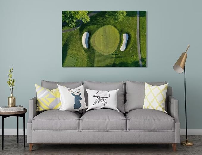 chenchenArt Westchester New York Golf Course Wall Art for Living Room Bedroom Bathroom Home Decorations USA Golf Course Picture Poster Canvas Prints Modern Artwork Framed Ready to Hang(12''H x 16''W)