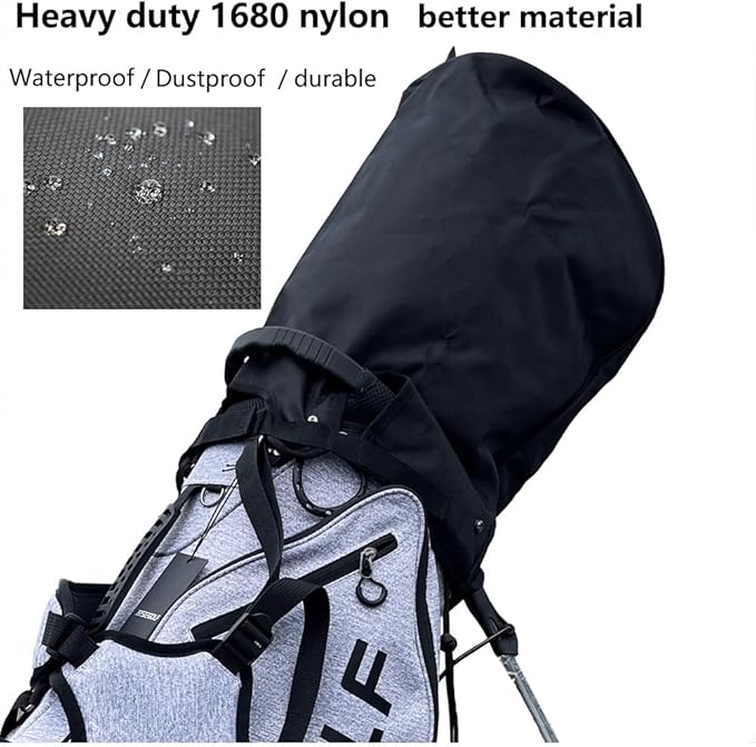 Golf Bag Cover/rain Cover Durable 1680D Nylon Waterproof and dust Cover fits Most 8.5-9 inch Golf Bag/Golf Stand Bag,Golf Gift for Man/Woman Golfers