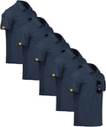 ZITY 5 Pack Mens Polo Shirt Short Sleeve Sports Golf Tennis T-Shirt Moisture-Wicking Summer Shirts