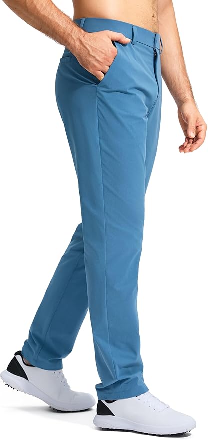Pudolla Men's Golf Pants Stretch Work Dress Comfy Pants 30"/32"/34" Lightweight Quick Dry Casual Slacks Trousers with Pockets