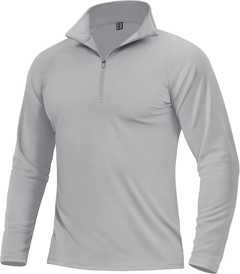 Boladeci Men's Quarter Zip Pullover Premium Fleece Lined Long Sleeve Golf Shirts Warm Hiking Shirts Lightweight Sweatshirts