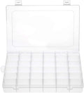 Gospire 36 Grids Clear Plastic Jewelry Box Organizer Storage Container with Removable Dividers (36 Grids - Clear)