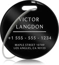 Stainless Luggage Tags for Suitcases: Metal Personalized Luggage Tags and Bags with Customizable Texts (Black)