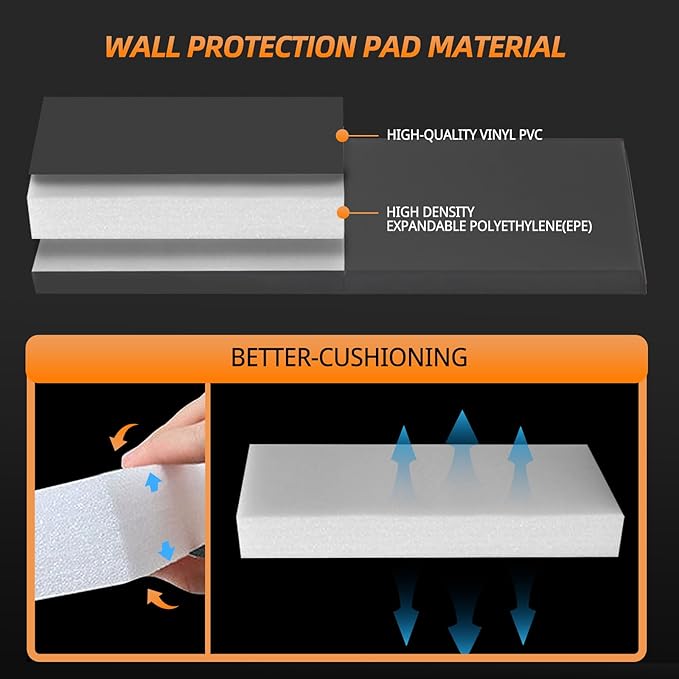 PROGOAL Gym Wall Paddings Basketball Court Wall Protection Pad - 2”Thick Foam Wall Mat Durable Protector for Wall-Mounted Basketball Hoops Garage Taekwondo（60" Lx20 W）