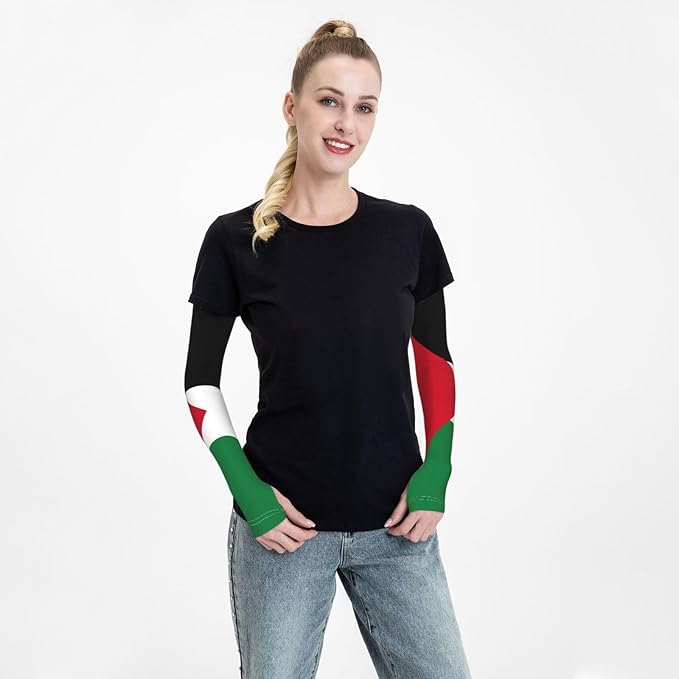 Cute Flag Arm Sleeves Cooling Sun Protection Sports Flag Sleeves for Men Women