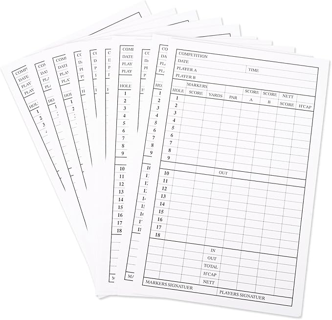 Golf Scorecard Holder & Yardage Book Cover, Golf Accessories Black Premium Leather Yardage Book Holders Cover