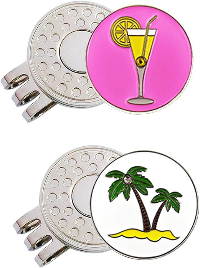 Golf Ball Markers with Hat Clips Value Sets for Men Women Golfer, Removable Attaches Easily to Golf Cap Premium Gifts