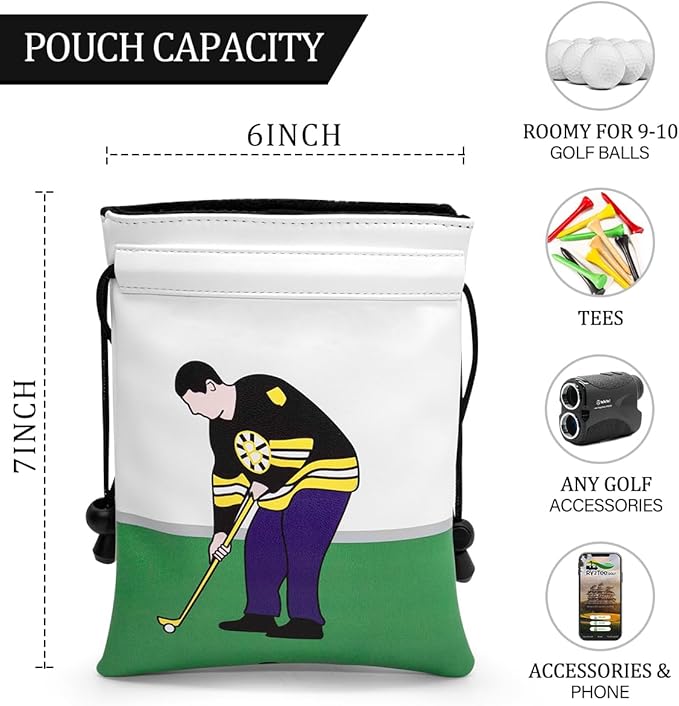 montela golf Valuables Pouch,Golf Bag Pouch with Drawstrings Golf Tee Bag Leather Golf Tee Pouchs for Men Women(Funny)