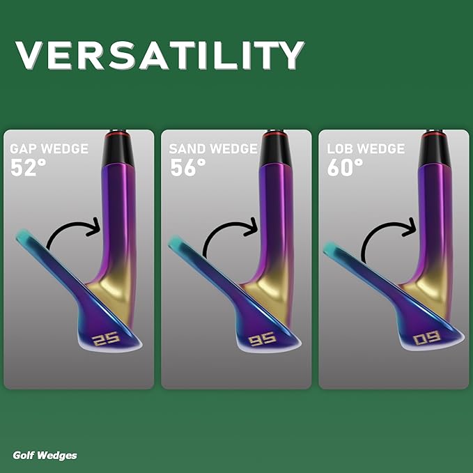 Gowolf Premium Forged Full Face Golf Wedges 50/52/54/56/58/60/69 Degree Individual or Set for Men, Right Hand Gap Wedge Sand Wedge Lob Wedge, Golf Clubs CNC Milled Face for More Spin - Great Golf Gift