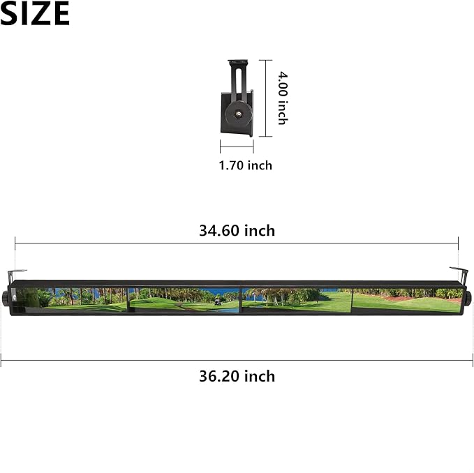 10L0L Golf Cart 4-Panel Wide Angle Rear View Mirror - Universal Fit for Yamaha, Club Car, EZGO, Eliminate Blind Spots