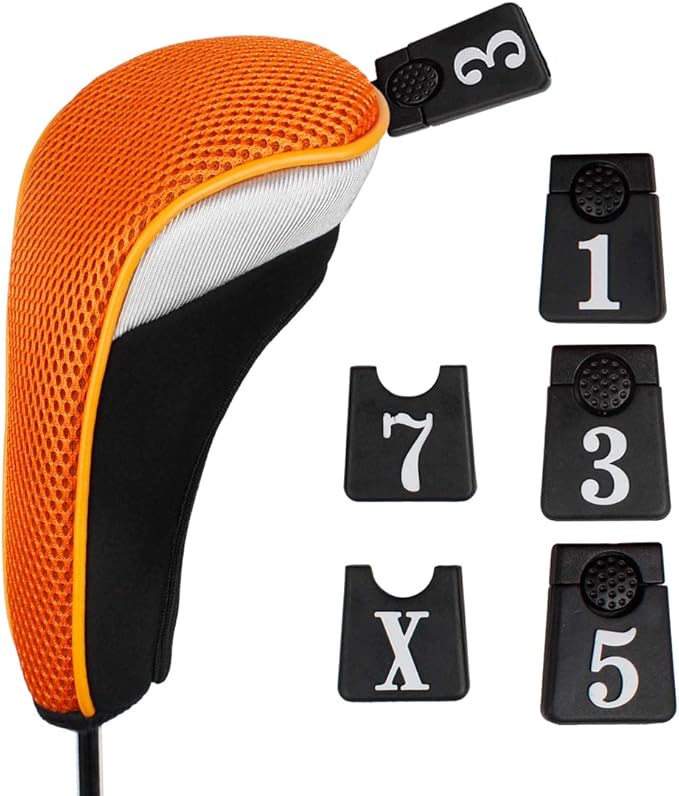 Andux 6pcs/Set Golf Club Head Covers Woods Driver Fairway Hybrid Set (3 Hybrids + 3 Woods)