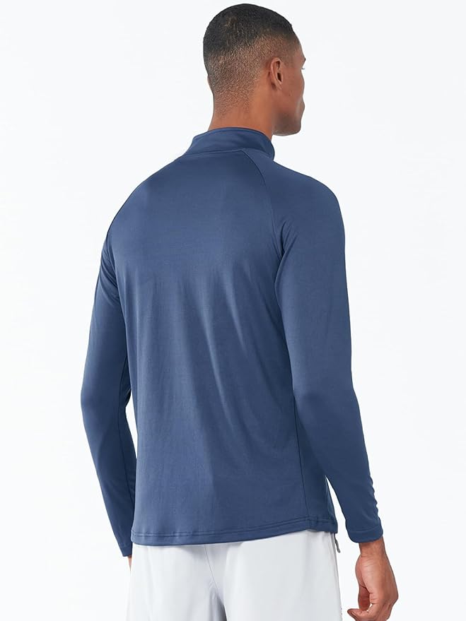 NORTHYARD Quarter Zip Pullover Men Running Shirt Long Sleeve Moisture Wicking Quick Dry Athletic Workout Shirts