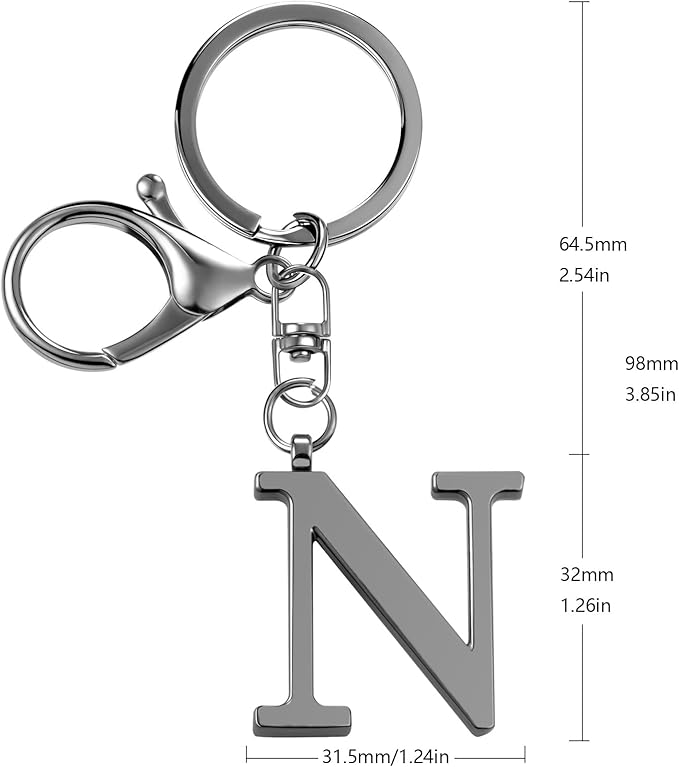 LAXPICOL Gold Letter A-Z Keychain for Women Bag Charms Purse Charms For Handbags Metal Alphabet Initial Letter Keychain