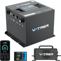 48V 105Ah Mini Lithium Golf Cart Battery, Built-in 200A BMS, with LCD Display & APP, 4000+ Cycles LiFePO4 Battery with 20A Lithium Charger, Max 10.24kW, Perfect for Golf Carts