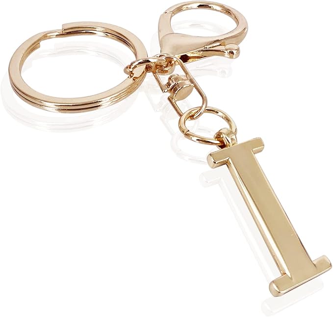 LAXPICOL Gold Letter A-Z Keychain for Women Bag Charms Purse Charms For Handbags Metal Alphabet Initial Letter Keychain