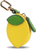 XSUIOY Orange Fruit Coin Purse Keychain Bag Charm, Mini Leather Coin Purse & Pouch Airtag Holder Keychain, Kawaii Bag Charms for Handbag, Tote, Keys, Airtag, Gifts for Girls & Women