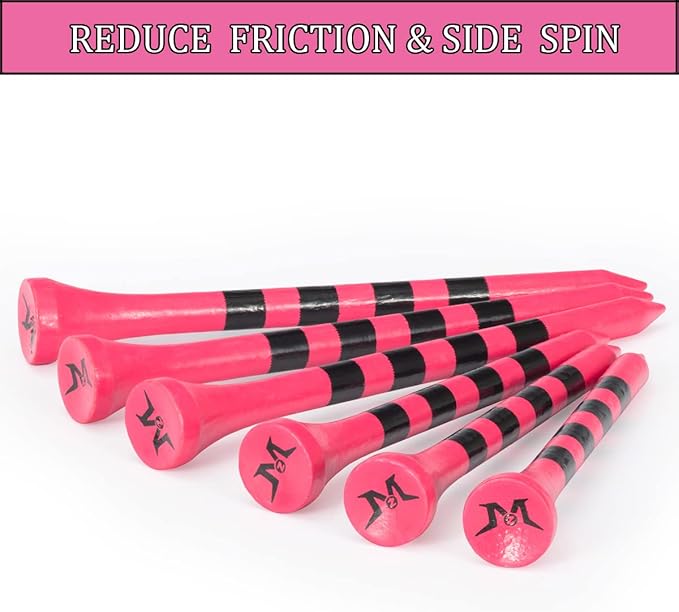 MAZEL Natural Wood/Bamboo Golf Tees 2 3/4 Inch & 3 1/4 Inch,Pack 50 or 120,Reduce Friction & Side Spin,More Stable Golf Tees