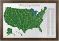 Push Pin Travel Maps Customizable Wall Art - Top Golf Courses USA Map - Rustic Brown - Framed Pin Map, Includes 150 Pins - Handcrafted in USA - 27.5" x 39.5"