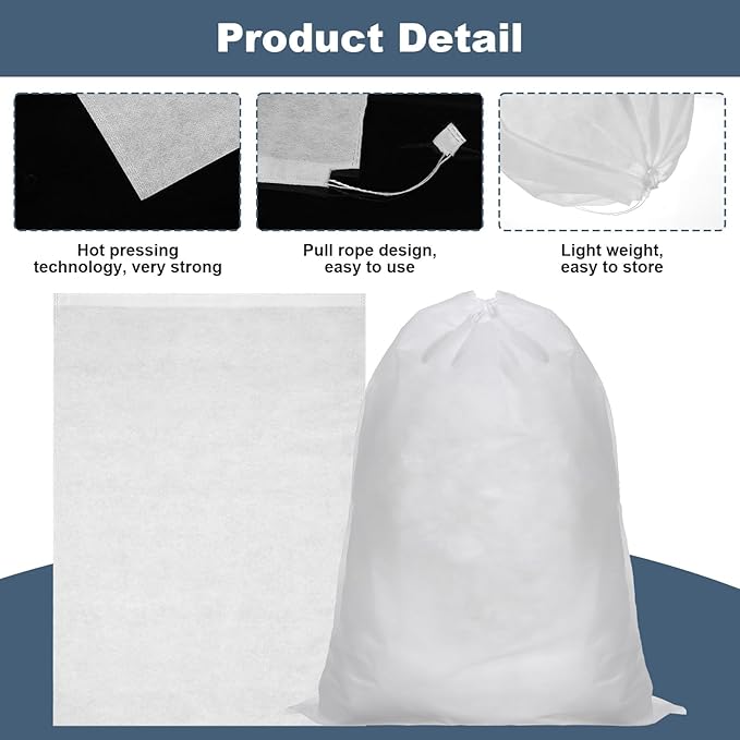 100 Pcs White Dust Bags for Shoes, Handbags, and Travel Storage, Non-Woven Fabric Shoe Bags, Portable Storage Organizer for Closet, Boots, and Accessories, 15.7" x 23.6"