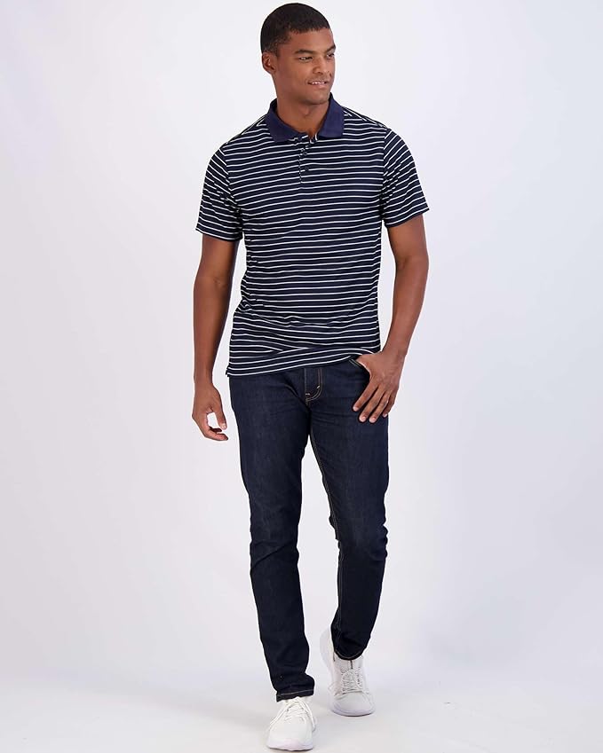 Real Essentials 3 Pack: Men's Quick-Dry Short Sleeve Athletic Performance Polo Shirt (Available in Big & Tall)