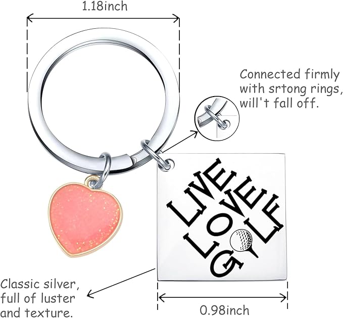 Golf Player Gifts Golf Charm Keychain Golf Coach Appreciation Keychain Golf Cart Driver Keychain