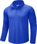 CRYSULLY Men's Long Sleeve 1/4 Zip Shirts Sun Protection Pullover UPF 50+ Rash Guard Running Lightweight T Shirt