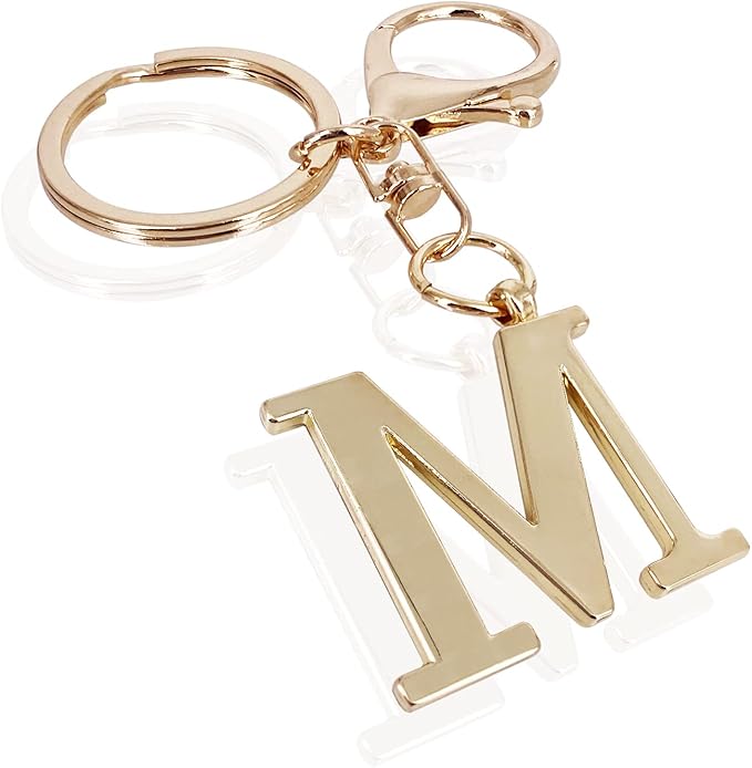 LAXPICOL Gold Letter A-Z Keychain for Women Bag Charms Purse Charms For Handbags Metal Alphabet Initial Letter Keychain