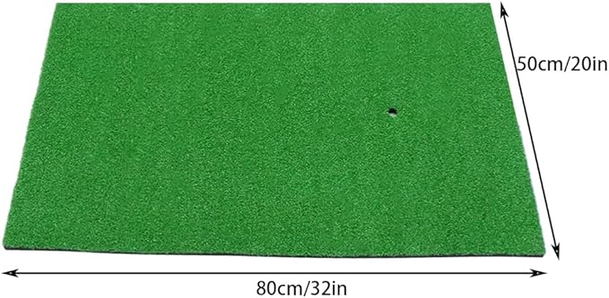 Golf Hitting Mat -32 x 20 inch Artificial Turf, SBR Foam Bottom with Rubber Tee for Swing Practice, which is an Indoor-Outdoor Chipping mat
