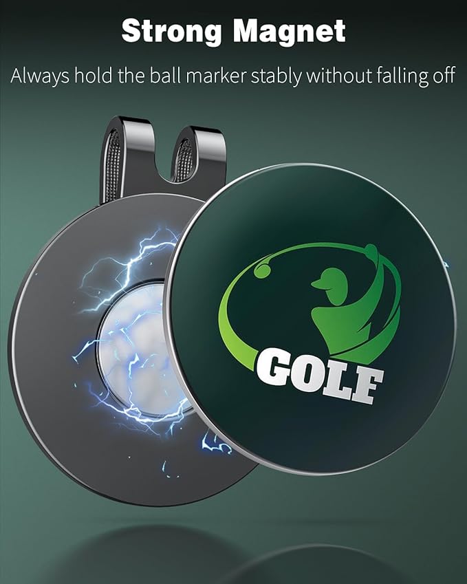 GreenHaven Golf Hat Clips Magnetic Golf Ball Marker Holders for Golf Hats Caps Pants Gloves Bags Visors Belts Nickel-Plated Alloy Clips for Metal Golf Ball Markers (Ball Marker Not Included)