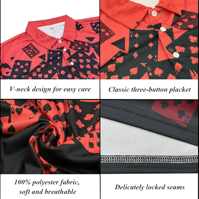 Men's Long Sleeve Golf Shirt Quick Dry 3 Button Work Fishing Outdoor Casual Collar Shirt