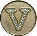 Monogram Initial Golf Ball Marker with Crystals and Matching Hat Clip
