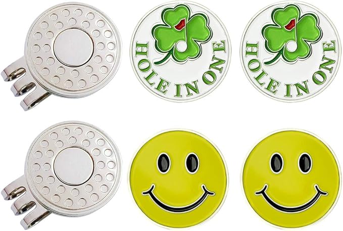 Golf Ball Markers with Hat Clips Value Sets for Men Women Golfer, Removable Attaches Easily to Golf Cap Premium Gifts