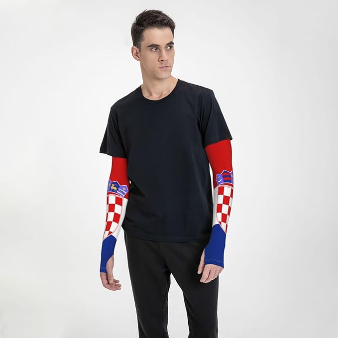 Cute Flag Arm Sleeves Cooling Sun Protection Sports Flag Sleeves for Men Women
