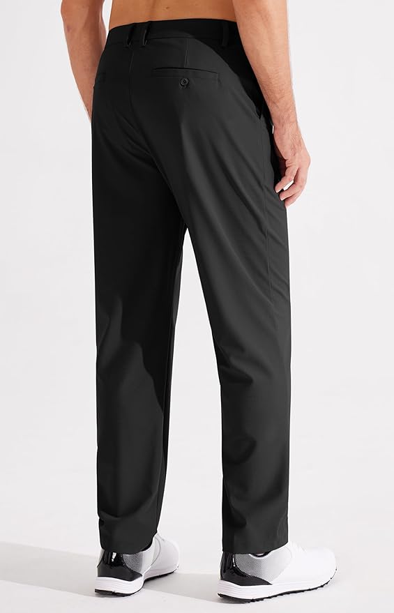 Libin Men's Golf Pants Classic Fit Flat Front Work Dress Pants 29" 31" 33" Stretch Casual Pants Lightweight with Pockets