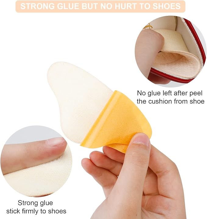 Heel Cushion Pads, 4 Pairs Shoe Inserts for Loose Shoes, Beige Heel Grips Liner for Men and Women