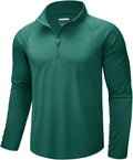 CRYSULLY Men's Long Sleeve 1/4 Zip Shirts Sun Protection Pullover UPF 50+ Rash Guard Running Lightweight T Shirt