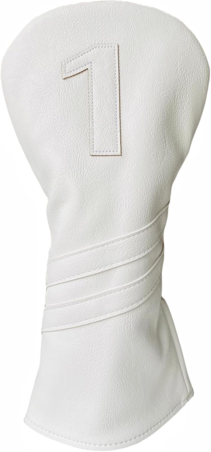 1pc Golf Club Head Cover Or 3pcs Golf Club Covers for Driver 3 Wood and Hybrids - White Golf Driver Headcover Fairway Wood Head Cover Hybrid Headcover Designed for All Brand