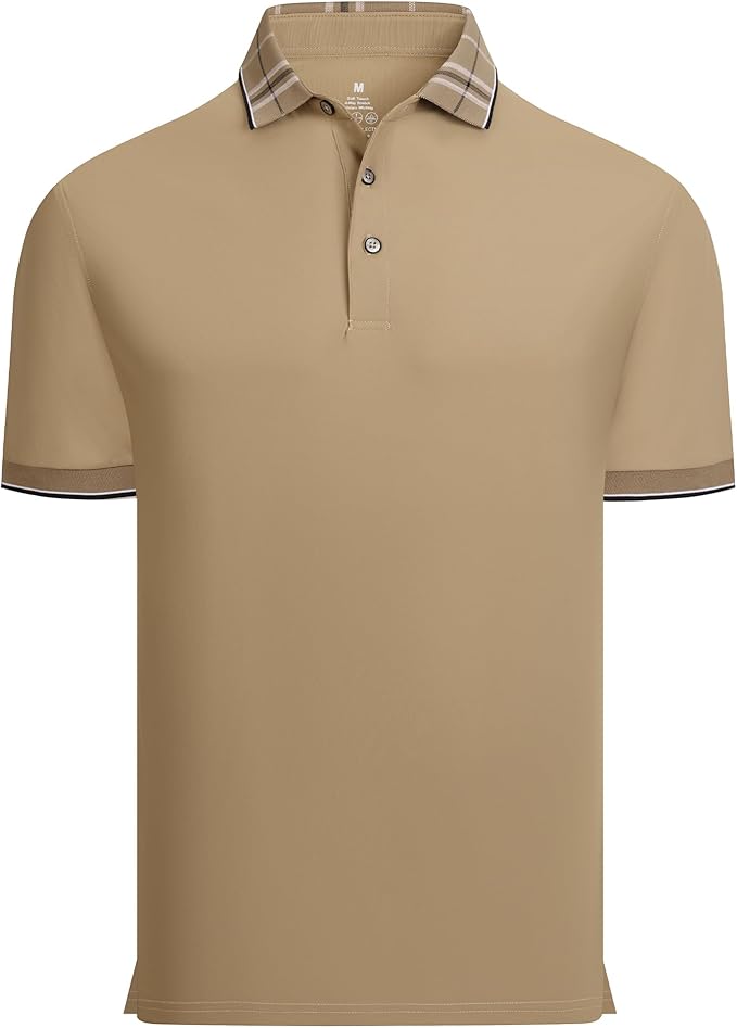 Alex Vando Mens Golf Shirts Moisture Wicking Quick-Dry Short Sleeve Fashion Designed Polo Shirts for Men