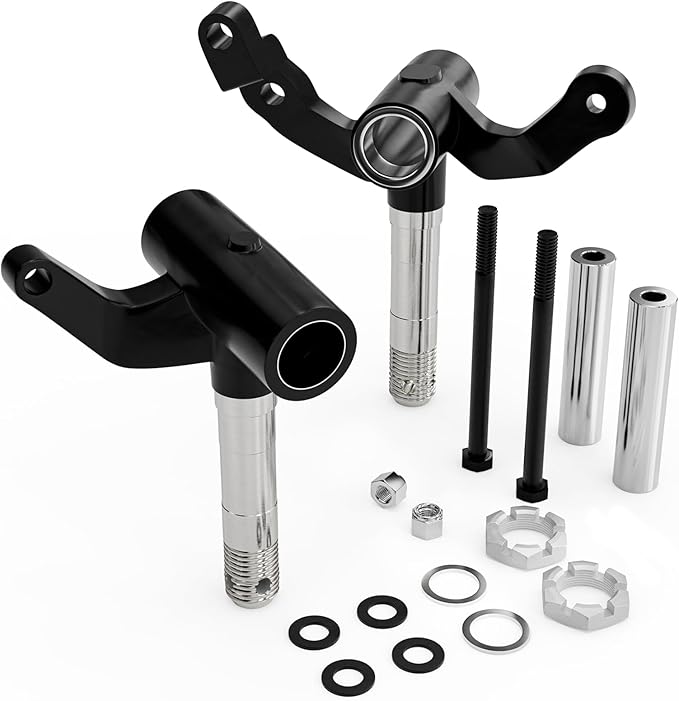 Golf Cart Spindle Deluxe Front End Repair Kit, Spindle Assembly Include Passenger Side & Driver Side, Fit for EZGO PDS/TXT 2001.6-Up Electric & Gas Golf Cart, OEM# 70673-G02, 70942-G02