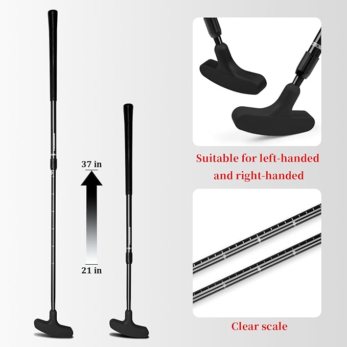 THIODOON Golf Putters for Men and Women Two-Way Kids Putter Mini Golf Putter for Right or Left Handed Golfers Adjustable Length Golf Putter Suitable for Children, Teenagers and Adults