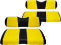 Golf Cart Front and Rear Seat Covers Waterproof and Sun Resistant Marine Grade Vinyl Leather Seat Cover Accessories for EZGO RXV 2008+, Yellow(4PCS)