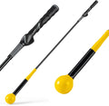 GYMAX Golf Swing Trainer, Warm-Up Stick with Grip Trainer for Rhythm, Balance, Tempo & Strength, Right Handed Swing Speed Training Aid, Weighted Golf Club for Indoor Practice