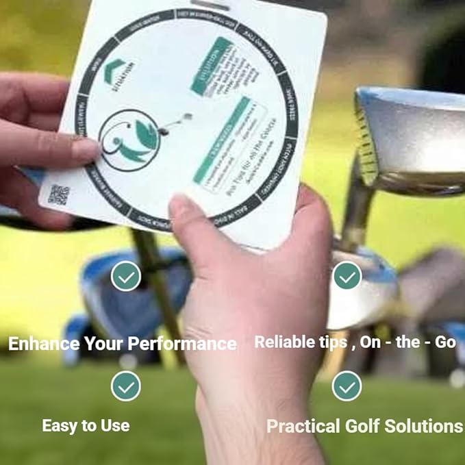 Golf Shot Survival Guide - Golf Bag Tag with Pro Tips for Situational Golf - Waterproof Rotating Wheel Design - Golf Training Aid & Rules Reference - Golf Gift for Men & Women